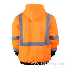 Customized Logo Puffer Workwear Fleece Sweater Safety Hoodie